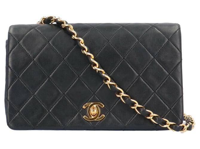 Sac à épaule Matelassé Chanel Cuir Noir  ref.1493362