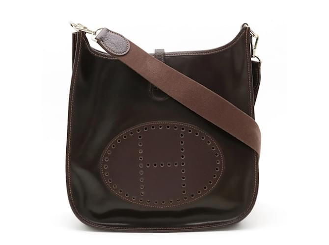 Hermès Sac à épaule Hermes Evelyne 1 PM Kaki Marron foncé  ref.1493396