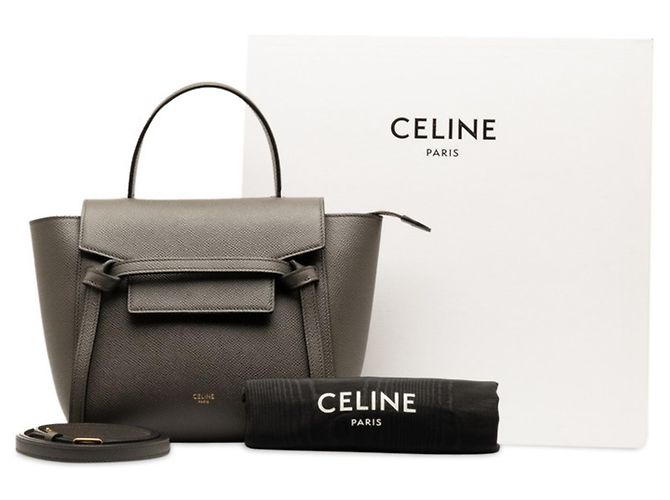 Belt Bag Céline Sac ceinture Nano Celine en cuir gris Marron