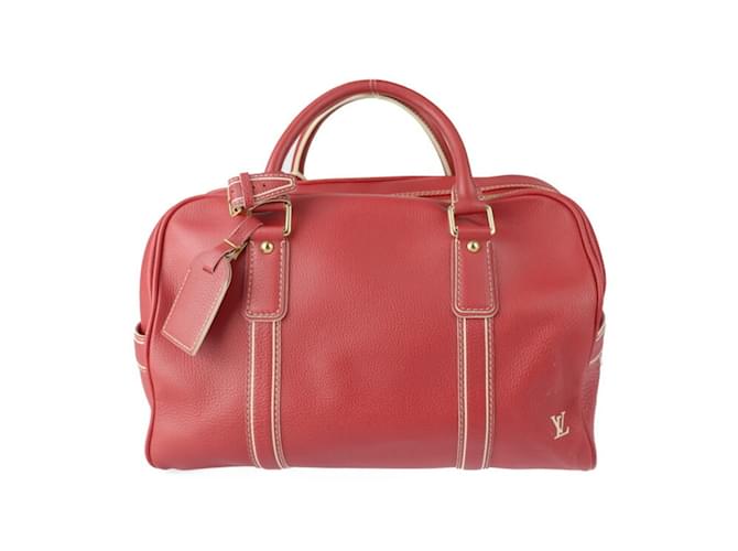 Sac Boston en cuir rouge Louis Vuitton  ref.1493450