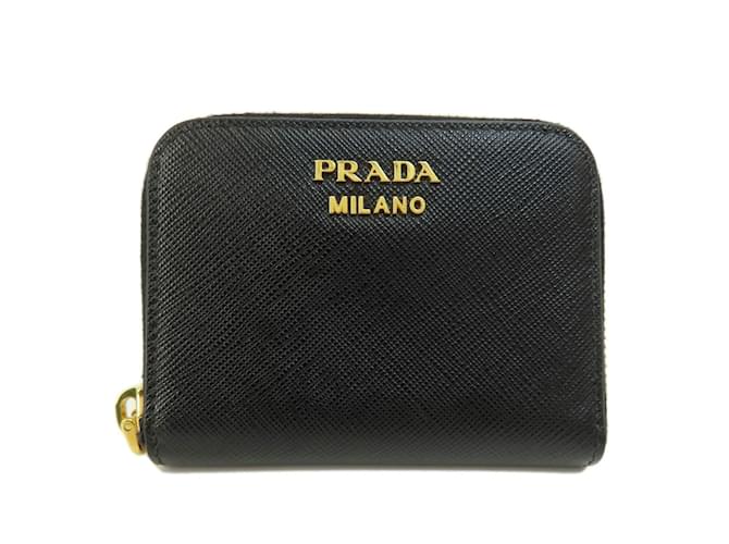 Monedero de cuero Saffiano Prada Negro  ref.1493537