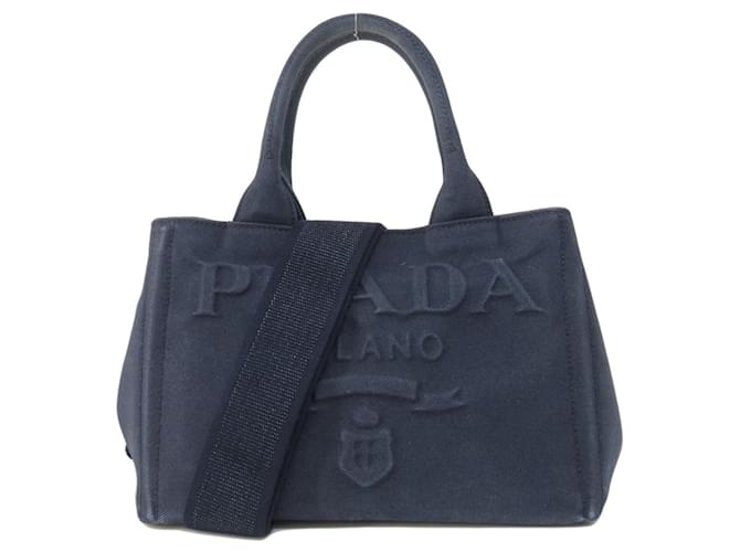 Bolsa Prada Canapa Azul marinho Lona  ref.1493554