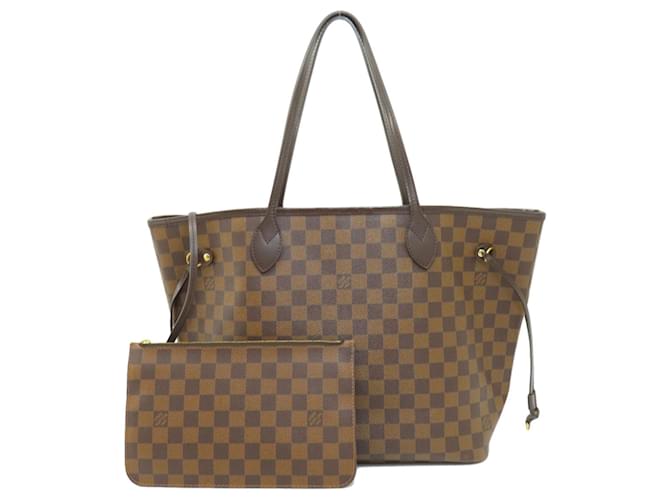 Neverfull MM Damier Ebene Tote Bag von Louis Vuitton Braun Leinwand  ref.1493665