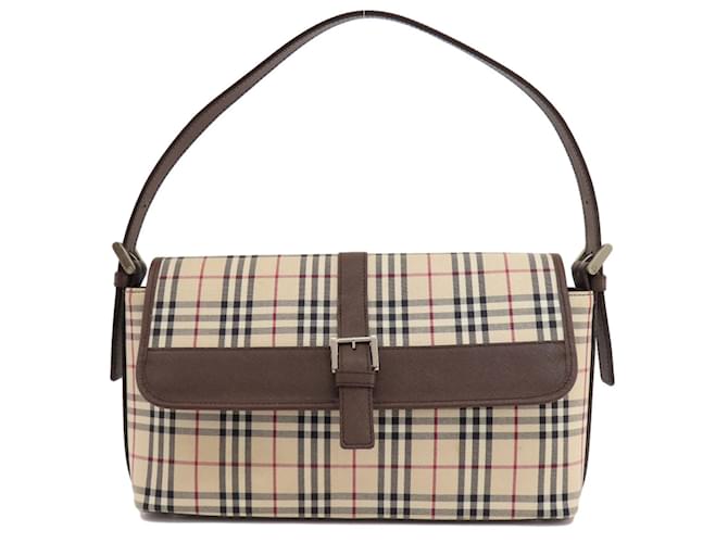 Burberry Nova Check Shoulder Bag Beige Cloth  ref.1493672