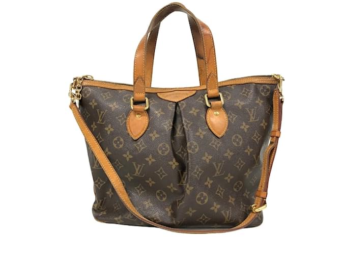 Louis Vuitton Palermo PM Monogram Handbag Brown Leather  ref.1493730