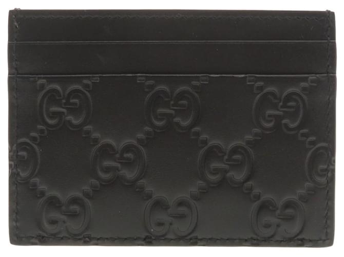 Gucci 233166 GG Shima Business Card Holder Black Leather  ref.1493809