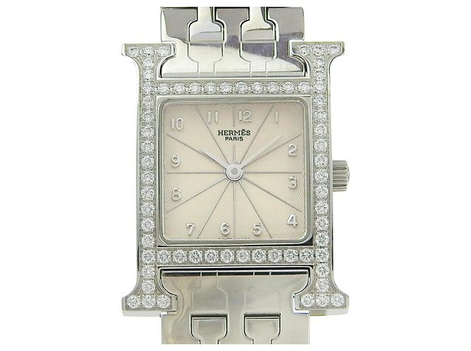 Hermès Reloj H Hermes con bisel de diamantes