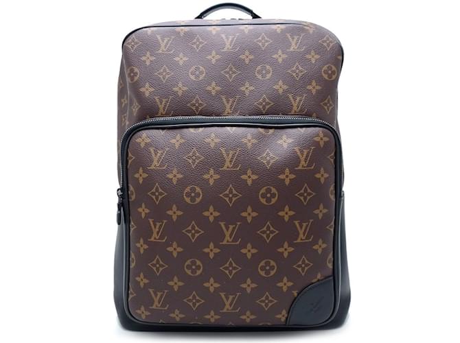 Louis Vuitton Dean Backpack Brown Black Leather Cloth  ref.1493948