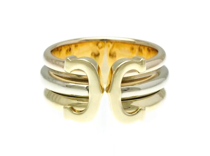 Cartier 2C Trinity Band Ring Golden White gold Yellow gold Pink gold  ref.1493977