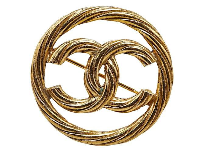 Chanel Coco Mark Gold Plated Brooch Golden Gold-plated  ref.1494138