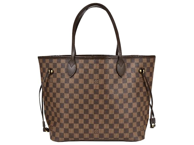 Sac tote Louis Vuitton Neverfull MM Rouge Fuschia Damier ebène  ref.1494166