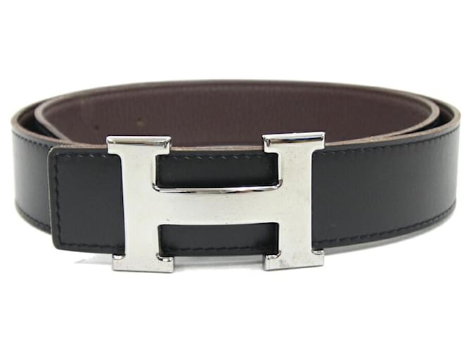 Hermes Ceinture reversible Hermes Constance H Noir Marron fonce ref.1494201 Joli Closet