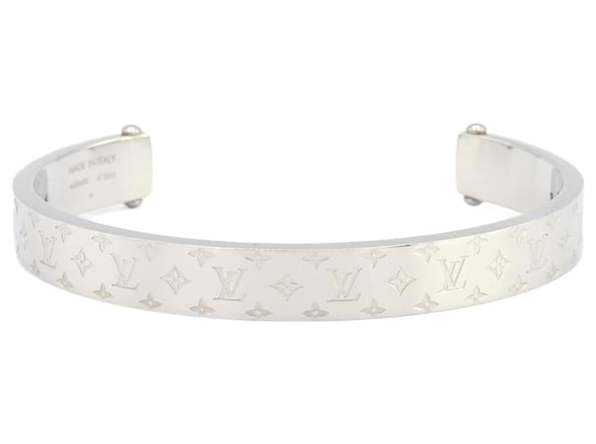 Louis Vuitton Monogram Bangle Silvery Metal  ref.1494211