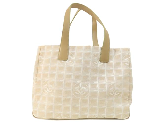 Chanel New Travel Line MM Tote Bag Beige Nylon  ref.1494320