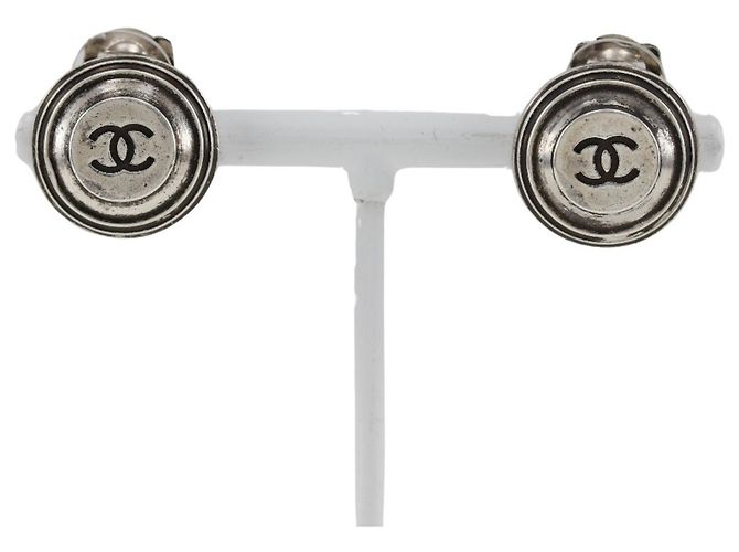 Boucles d'oreilles Clip Coco Mark de Chanel Argenté