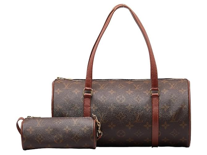 Bolso Louis Vuitton Monogram Papillon 30 Castaño Monograma Charol  ref.1494366