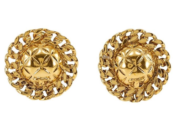 Orecchini a clip placcati in oro Chanel Coco Mark D'oro