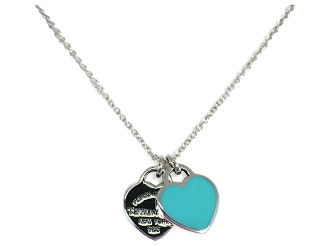 Tiffany & Co Pendente a forma di cuore Return to Tiffany in smalto 925 Argento  ref.1494426