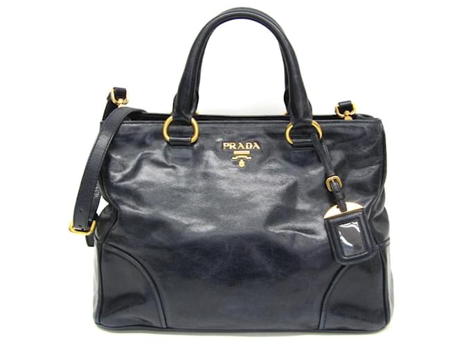 Prada BN2533 Women's Leather Handbag Navy blue  ref.1494515