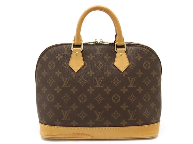 Bolso Alma Monogram Louis Vuitton Castaño Monograma Charol  ref.1494603