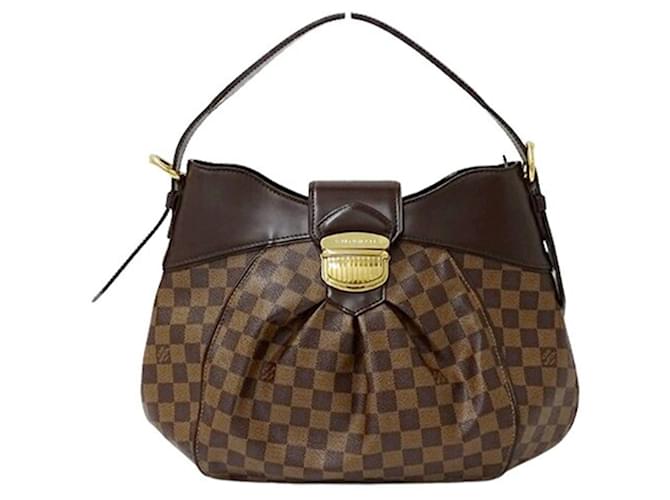 Bolsa de ombro feminina Louis Vuitton Damier Sistine MM Damier ebene Lona  ref.1494615