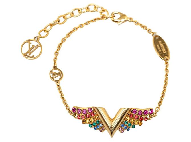 Bracelet en rhinestones Louis Vuitton Essential V California Dream Multicolore Doré  ref.1494659