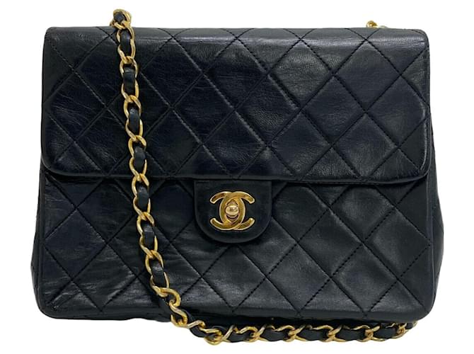 Chanel Matelasse 20 Single Flap Chain Shoulder Bag Black Leather  ref.1494677