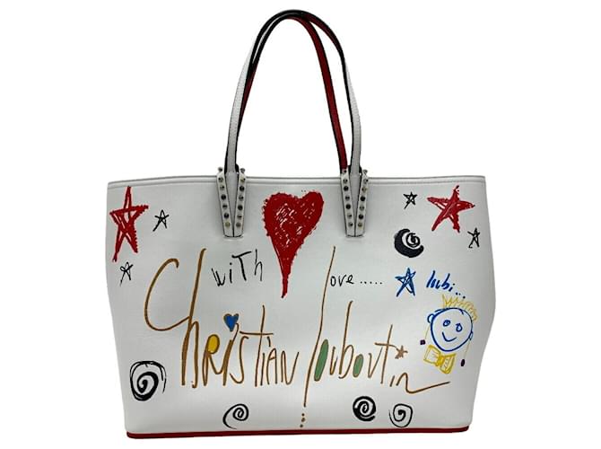 Christian Louboutin かごバッグ ホワイト・レッド Christian Louboutin かごバッグ ホワイト・レッド
