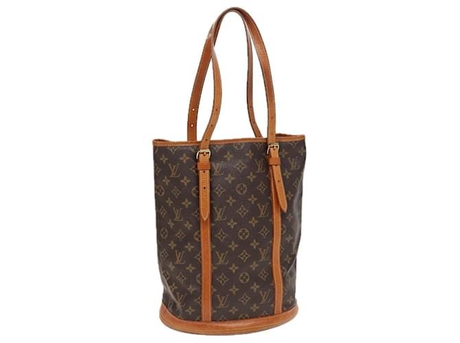 LOUIS VUITTON Monogram Bucket GM Schultertasche M42236 LV Auth 