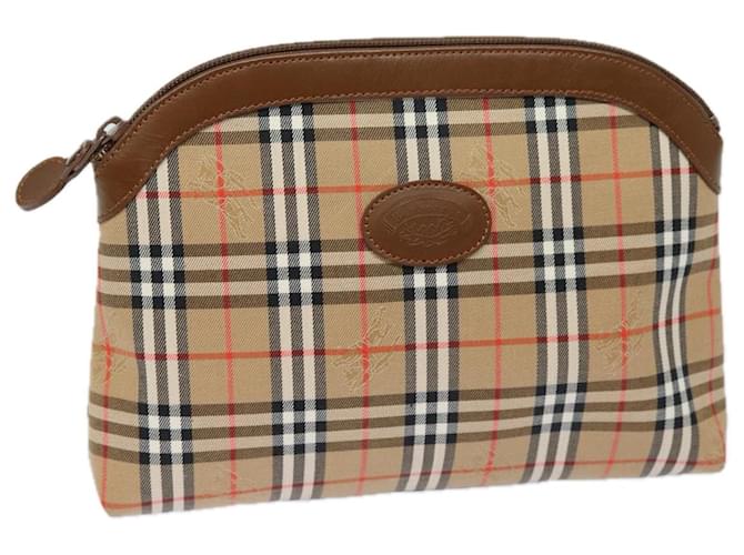 Autre Marque Pochette en toile beige à motif Nova Check de Burberrys Auth bs15672  ref.1494786