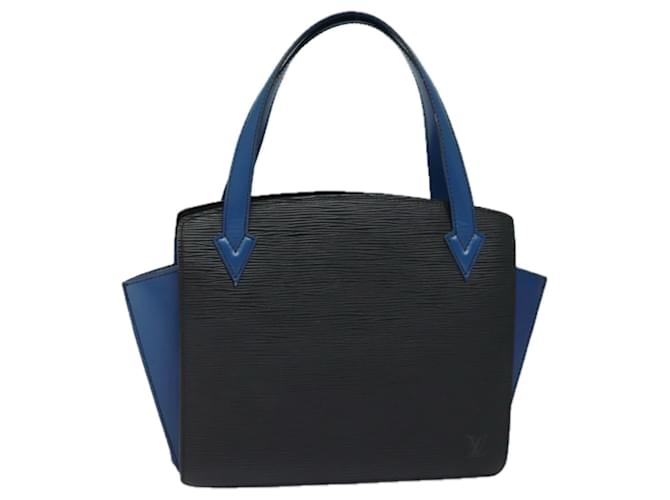 LOUIS VUITTON Epi Bicolor Varenne Handtasche Schwarz Blau M52385  