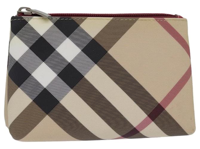 Pochette en PVC beige à motif Nova Check de BURBERRY Auth 80931  ref.1494828