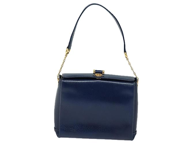 Gucci Bamboo Cuir Bleu Marine  ref.1494959