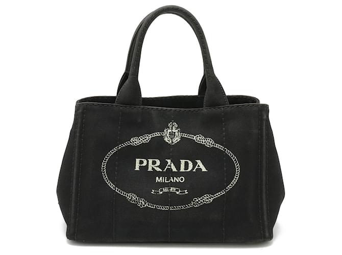 Prada Canapa Preto Lona  ref.1494975