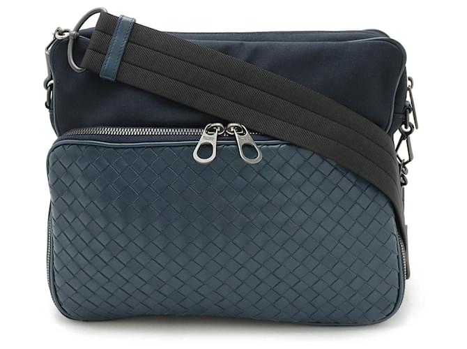 Bottega Veneta Intrecciato Azul Lona  ref.1494987