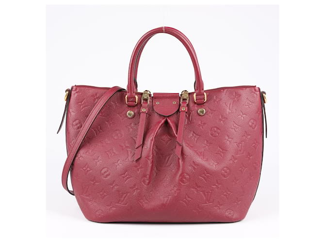 Louis Vuitton Monogram Empreinte Mazarine MM Handbag in Aurore M43216 Dark red Leather  ref.1495084