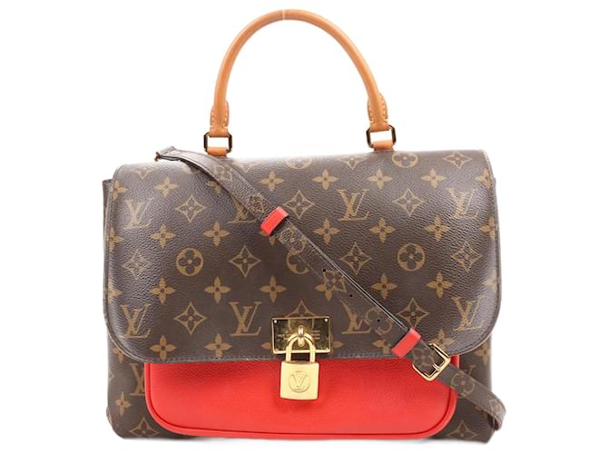 Louis Vuitton Monogram Canvas Marignan 2Way Handbag in Coquelicot M44286 Brown Leather  ref.1495097