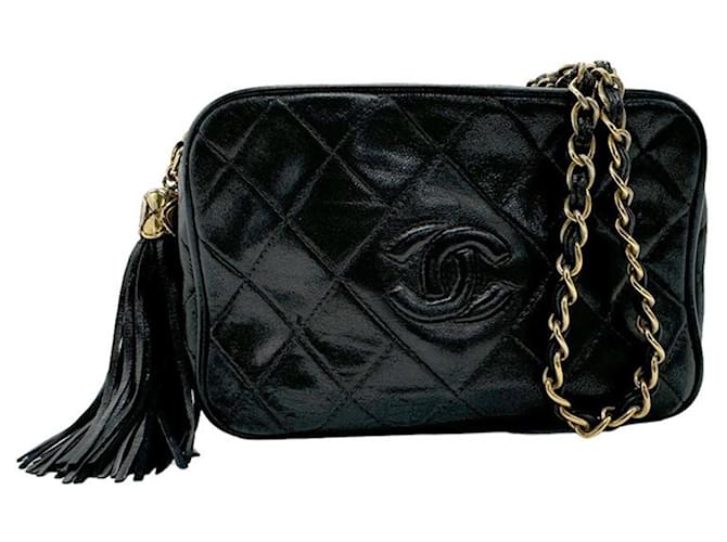 Camera Caméra Chanel Cuir Noir  ref.1495141