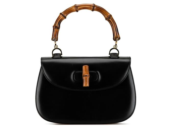 Gucci Bamboo Black Leather  ref.1495159