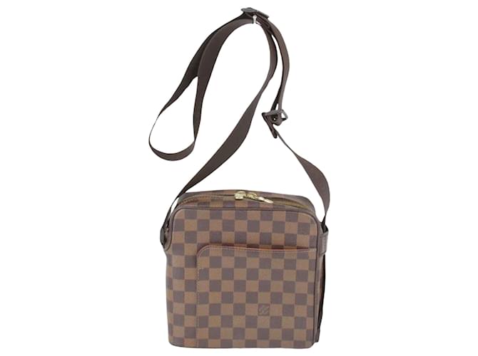 Louis Vuitton Olav Marrone Tela  ref.1495225