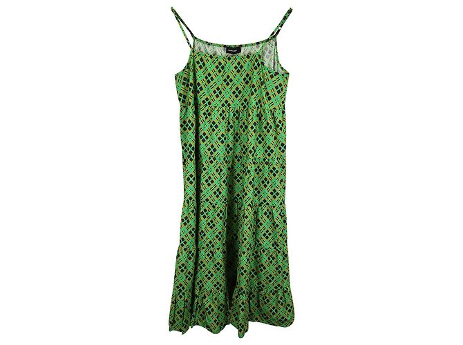 Vestido maxi impreso Mowin en algodón verde de Rachel Comey
