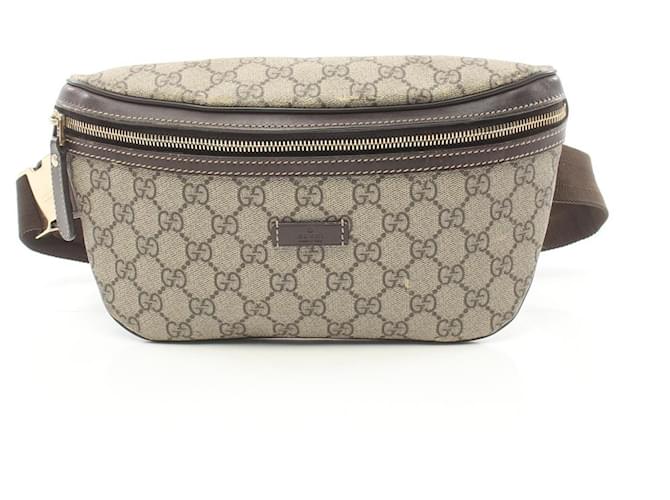 Gucci Gucci Bauchtasche / GG bedruckte Canvas-Gürteltasche 233269 in gutem Zustand Braun Leinwand  ref.1495919