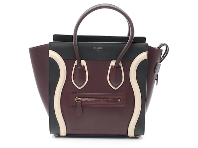 Céline Sac à main Celine Luggage Micro Shopper en cuir en excellent état Violet  ref.1495956