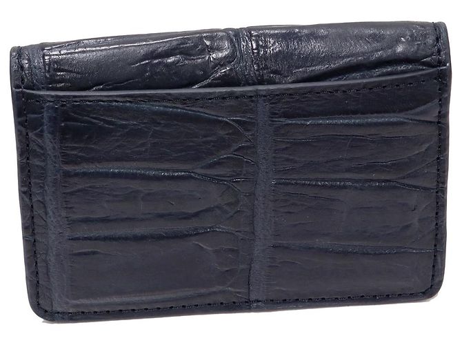 Autre Marque Crocodile Matte Coin Case 2301462 Blue