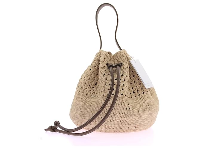 Autre Marque JANESSA LEONE  Handbags T.  Wicker Beige  ref.1496382