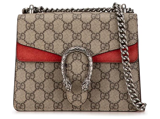 Bolso cruzado Gucci Mini GG Supreme Dionysus marrón Castaño Beige Lienzo Paño  ref.1496664