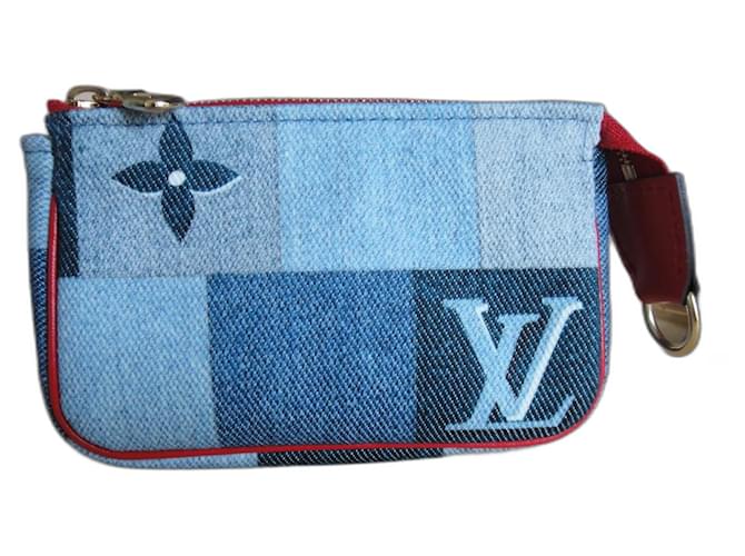 Louis Vuitton, Pochette Accessoires in Monogram Denim Red canvas Blue  ref.1498191