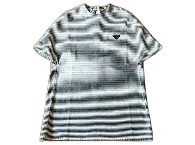 Vestido Prada Azul e Branco Listrado