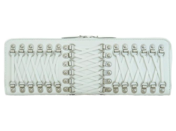 Balenciaga Maxi Long Clutch Weiß Leder