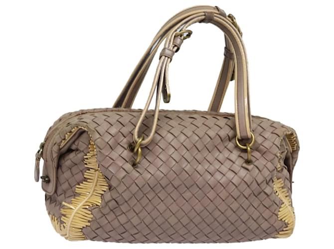 Autre Marque BOTTEGA VENETA INTRECCIATO Hand Bag Leather Beige Auth 81925  ref.1498244